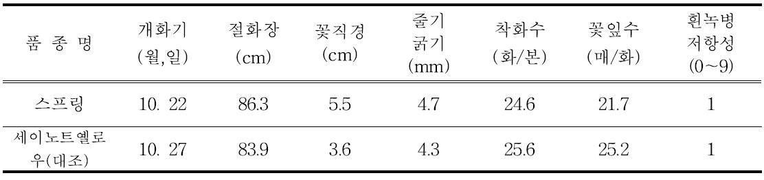 ‘스프링’의 개화특성