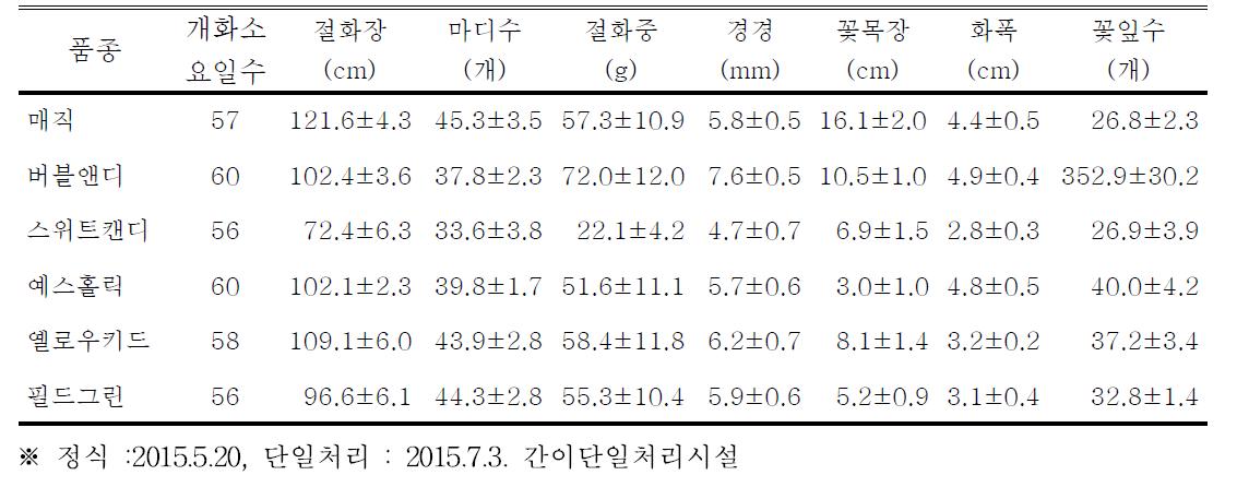 정동근 농가의 여름재배 특성 (경기 연천)