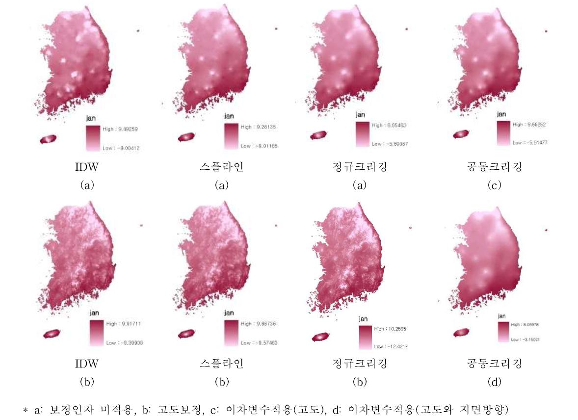 실험모형을 이용한 1월 최고기온추정