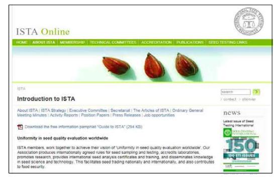 국제종자검사협회(ISTA) 홈페이지