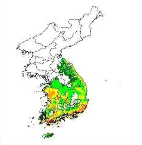 쇠무릎의 최적 분포범위