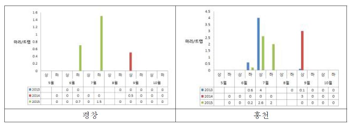 도둑나방 페로몬트랩 조사