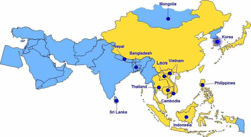 아시아지역 이동성 병해충 관리 사업 참여국