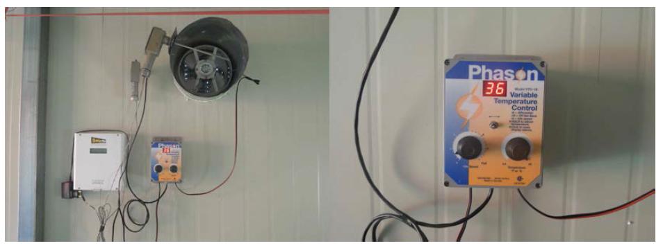 공기순환식 태양열 시스템의 팬 및 온도 설정 컨트롤러