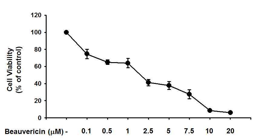 Beauvericin의 Raw cell에서의 세포독성 실험