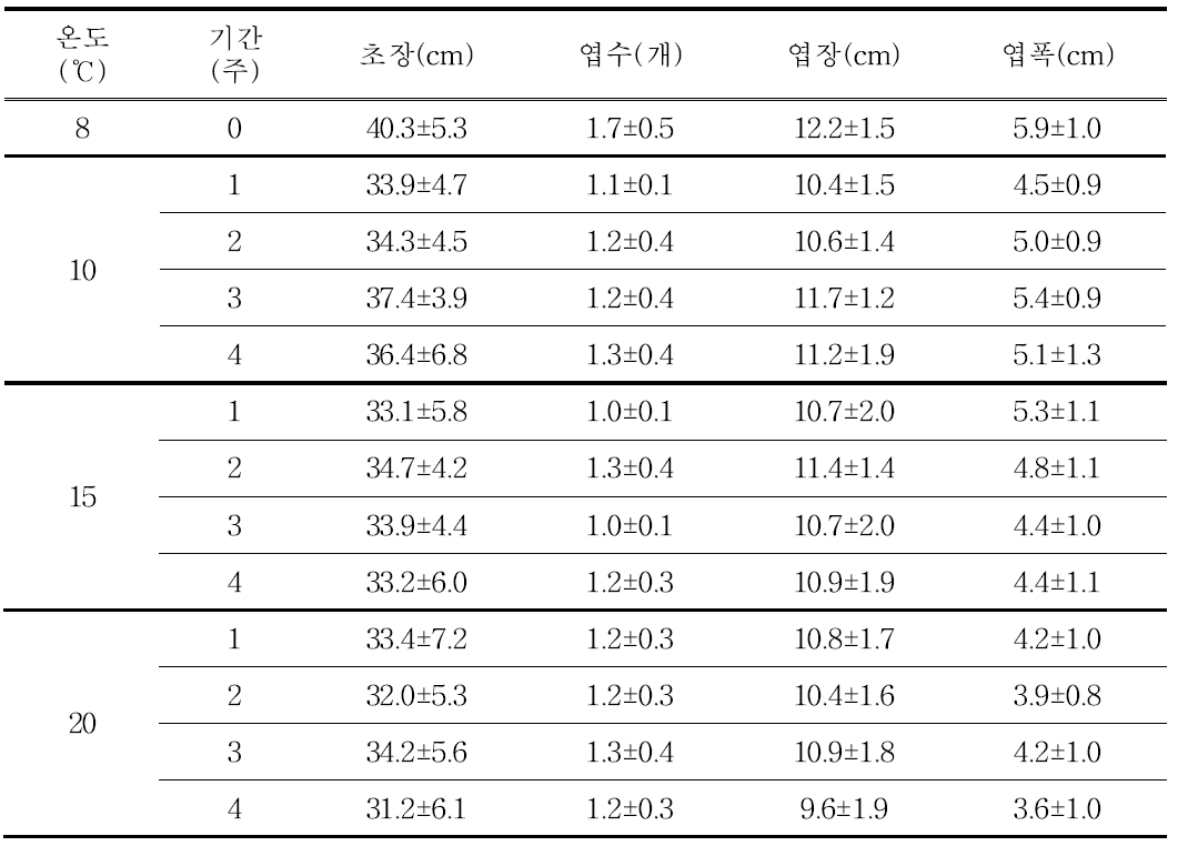 ‘립글로’ 품종의 생육 특성 조사