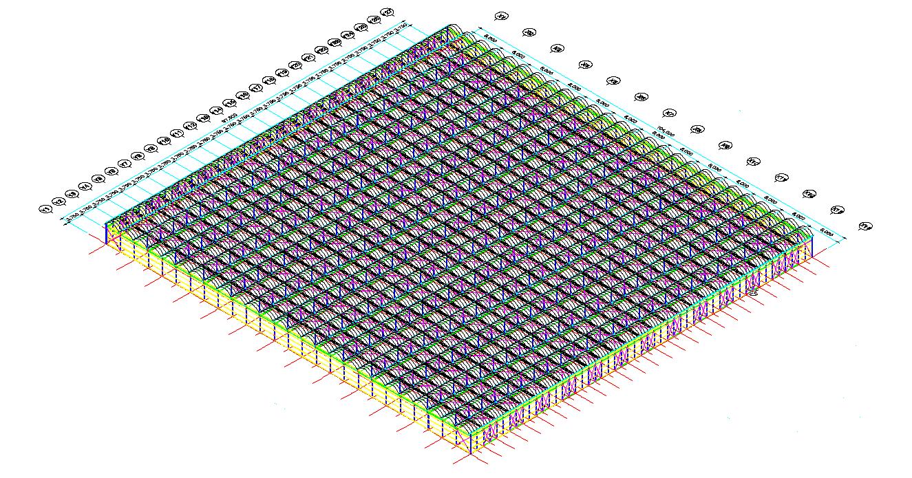 간척지 온실 구조의 Geometry