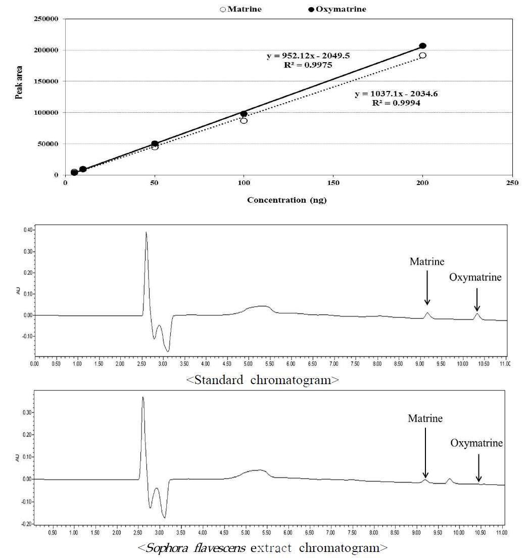 Chromatogram (UPLC) in Sophora flavescens extract