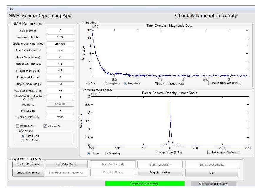 MATLAB interface for NMR sensor system.