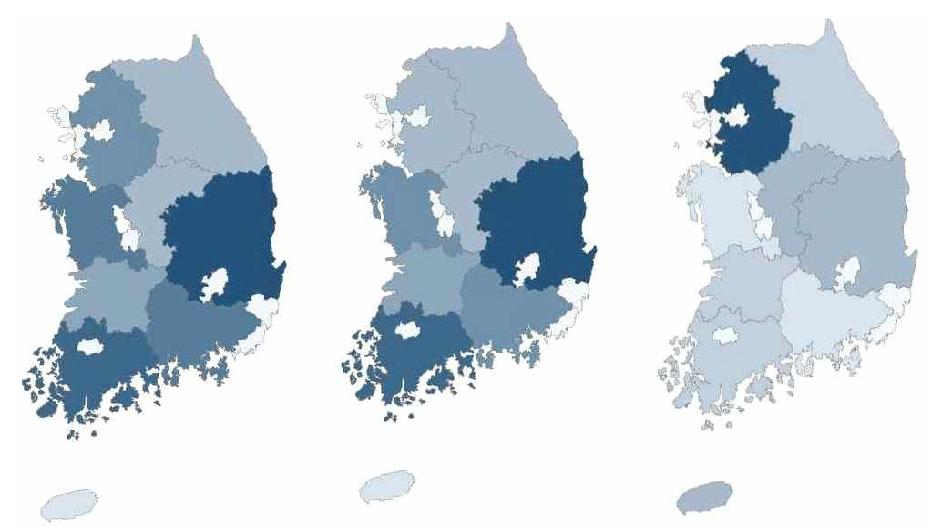 일반농가와 귀농 귀촌가구의 시도별 분포