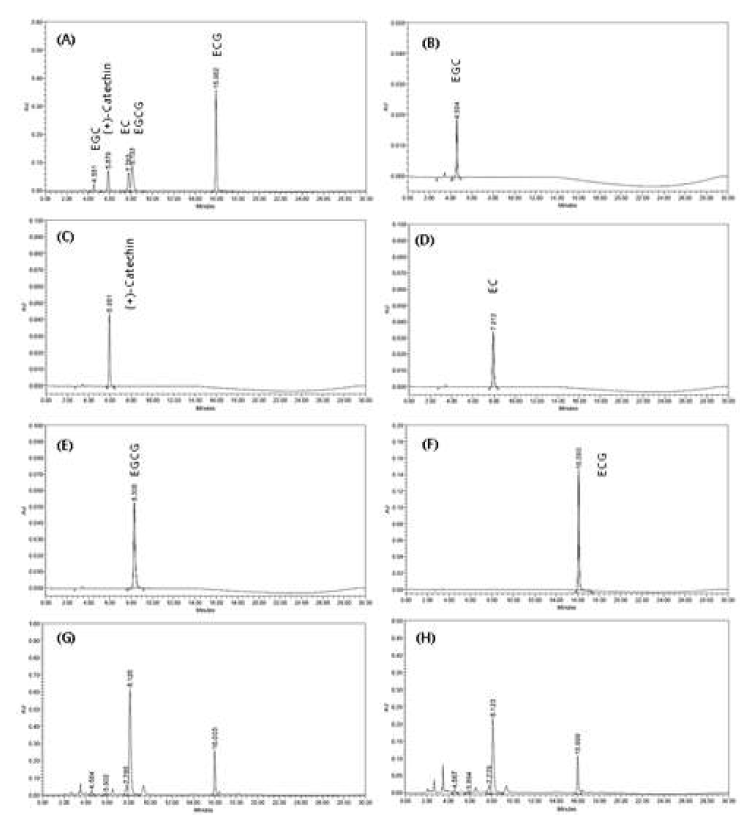 HPLC chromatogram of catechin