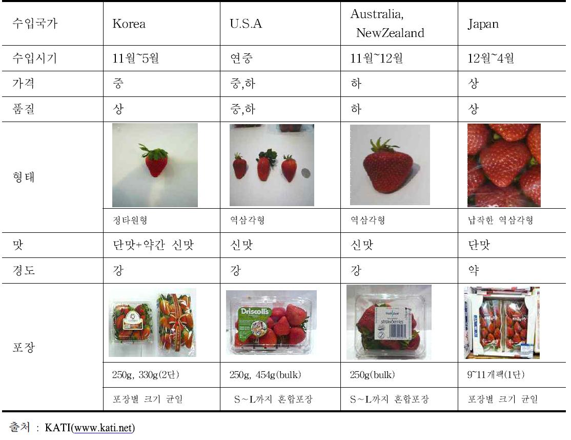 홍콩내 국가별 딸기 판매 동향