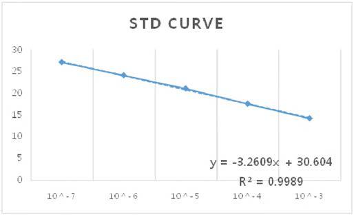오리전염성 간염바이러스의 standard curve