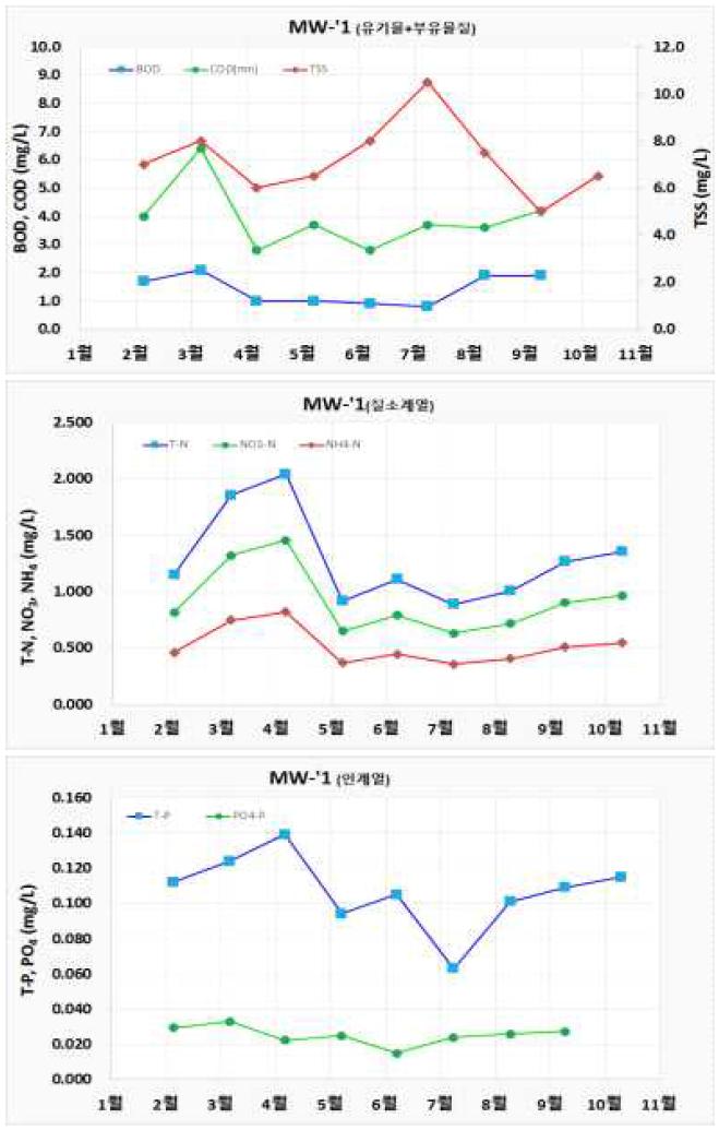 수질 모니터링 결과 (MW-‘1)