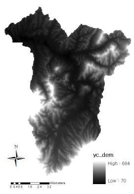 산간지역 영천지점 수치지형도
