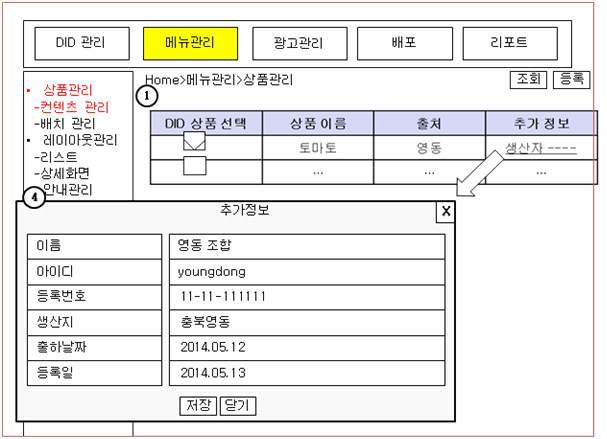 상품관리 화면 설계