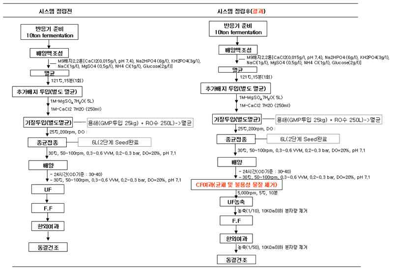 시제 결과 문제점을 보완하여 정립된 뉴라미나아제 대량생산시스템