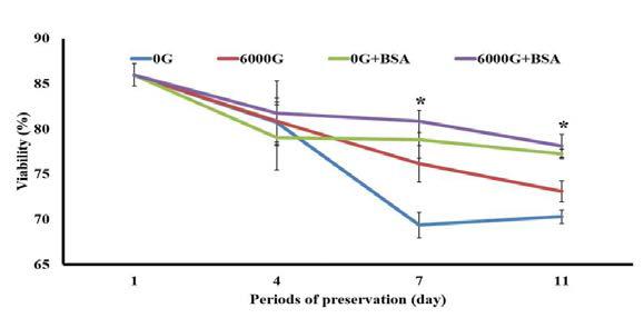 Magnetized semen diluter changes plasma membrane damage by liquid preserved semen obtained on days 1 ~ 11 *