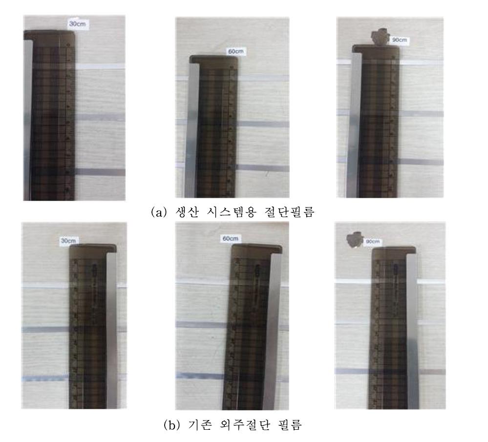 슬리터 운전시 폭 길이측정