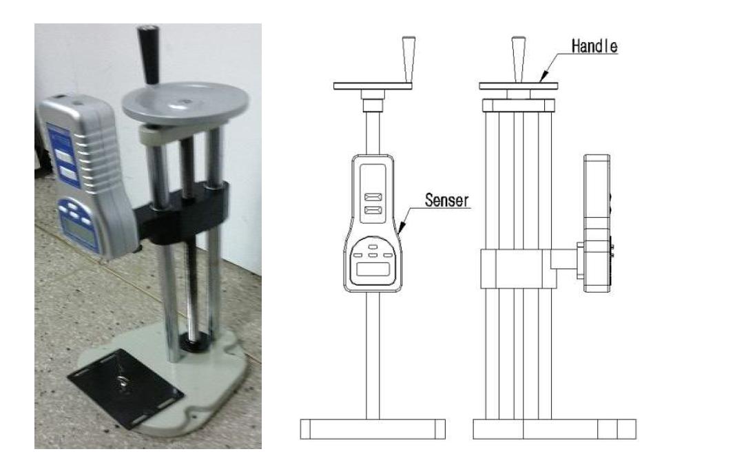 인장강도 측정기의 개조 전 사진 및 개략도