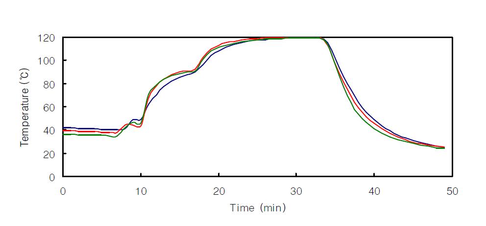 internal temperature ditribution of sauce