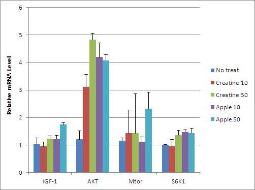 Gene expression level of apple pomace extract treated group