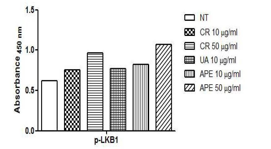 LKB1 phosphorylation through apple pomace extract