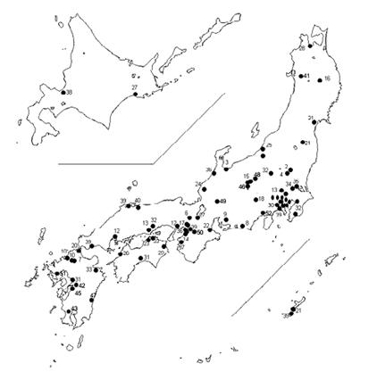 Distribution of Japan NRN