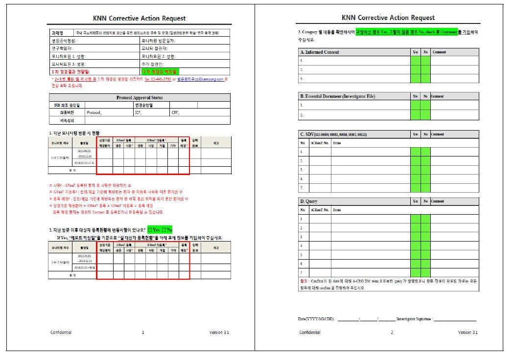 Corrective action request