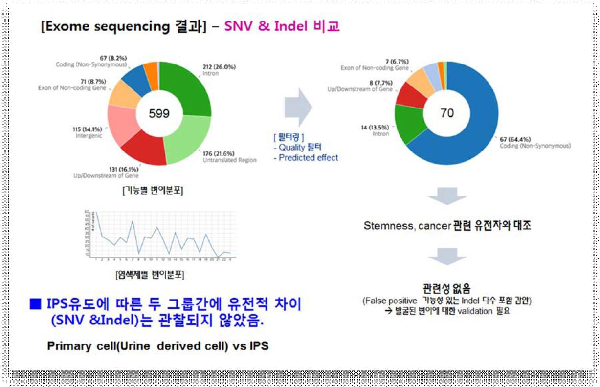 Exome sequencing 결과 – SNV & Indel 비교