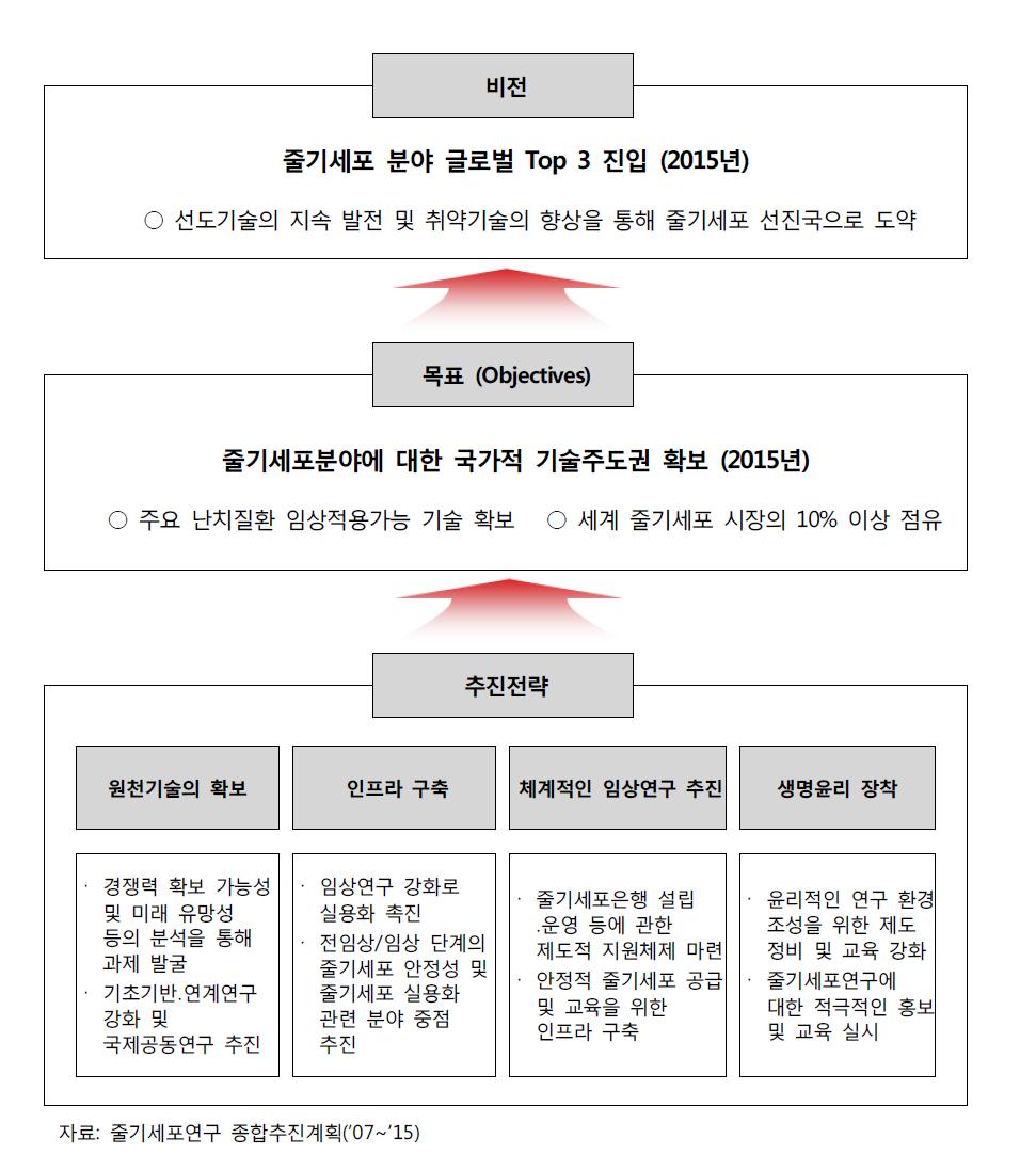 줄기세포 종합추진계획 전략체계도