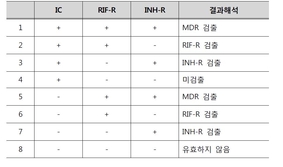 RT-PCR4 검사법의 결과 판독법