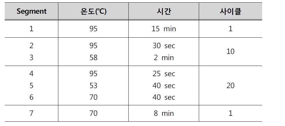 LPA 검사법의 PCR 조건