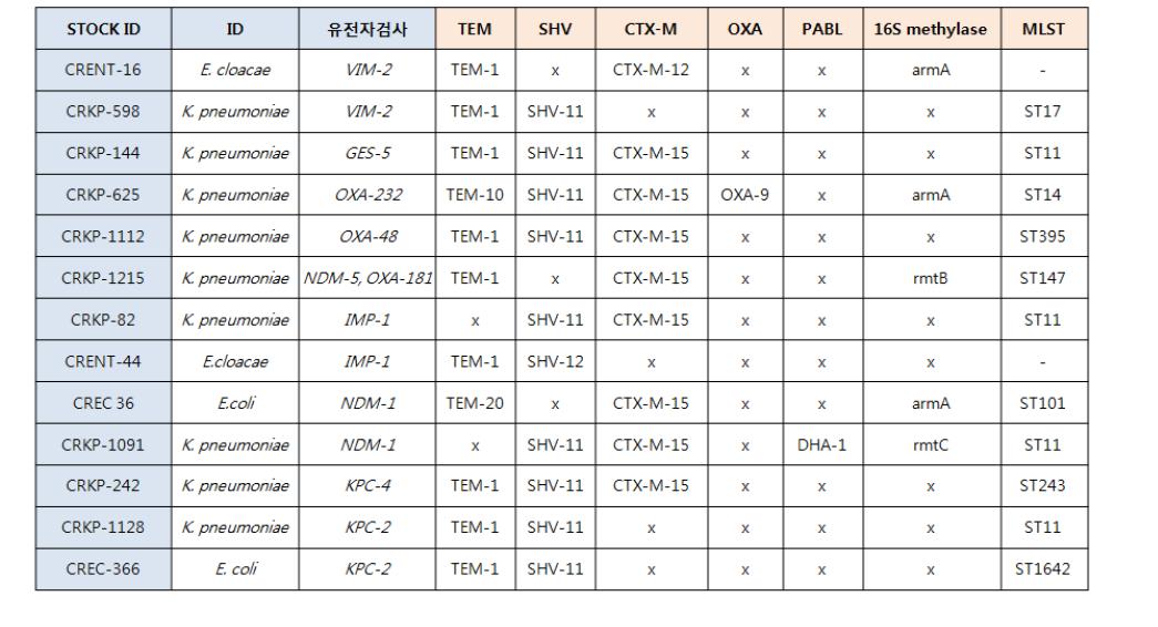 항생제내성유전자 및 MLST확인