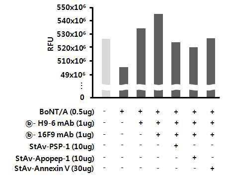 Neutralization of antibodies and apoptotic conjugation againstbotulinum toxin A in neuro 2A cells.