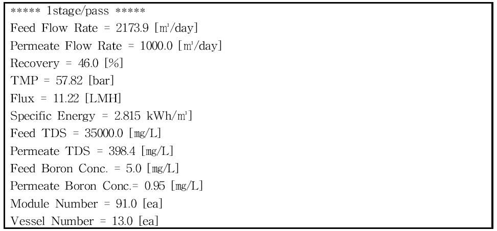 Simulation Results of Single-pass SWRO System