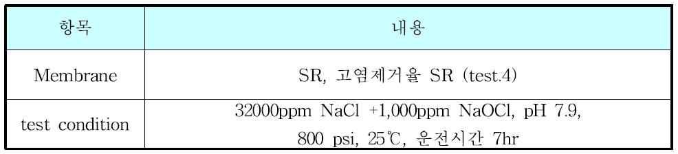 내염소성 테스트 내역