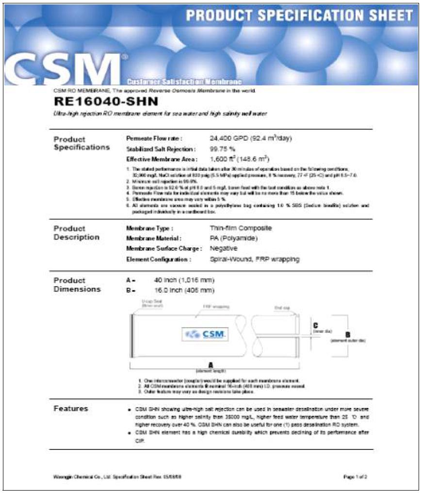 16인치 대형 모듈 configuration spec. sheet