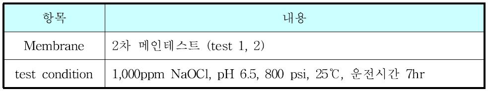 내염소성 테스트 조건