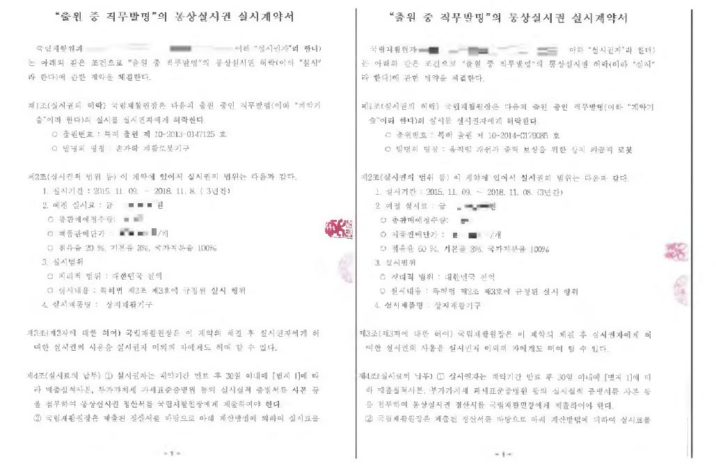 통상실시권 실시 계약서