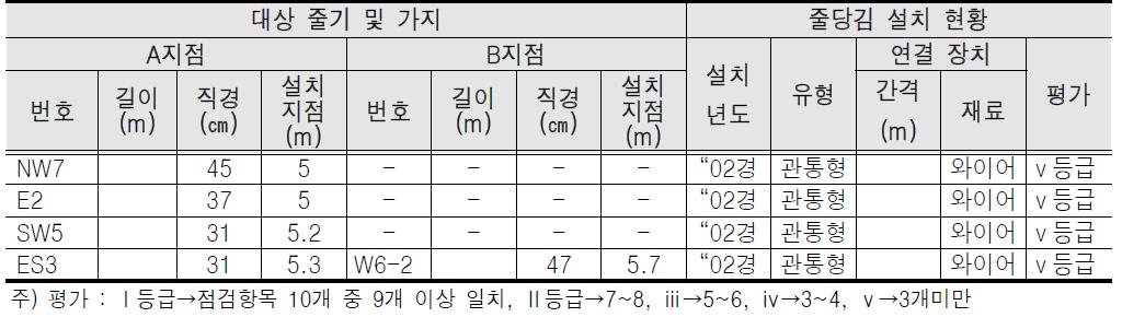 남양주 양지리 향나무줄당김 조사표