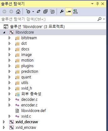 xvidcore의 project 구조