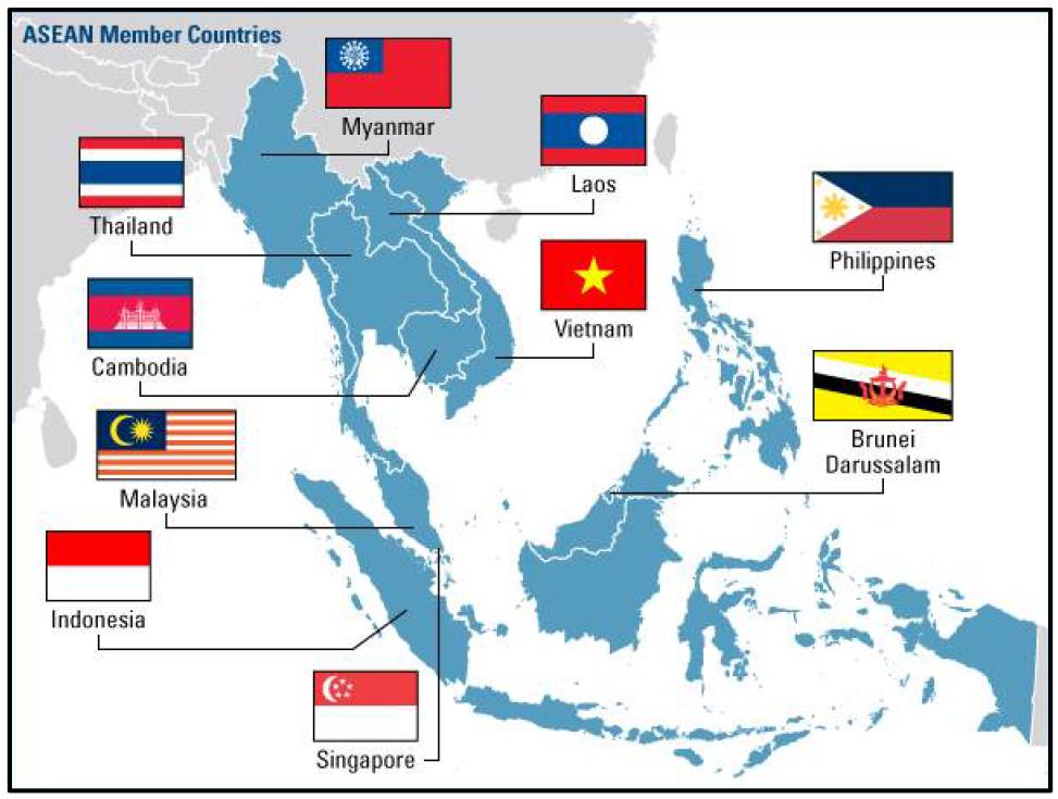 아세안 국가 지도