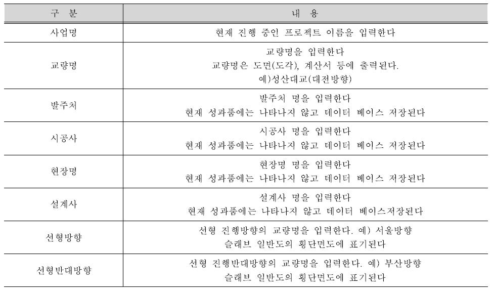 프로젝트 정보설정