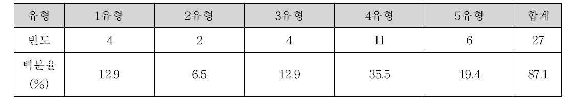 성과물 유형별 성과물 집계표