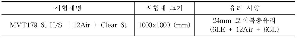 시험체 사양