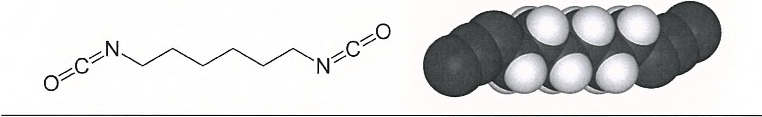 Hexamethylene diisocyanate(HMDI)의 구조