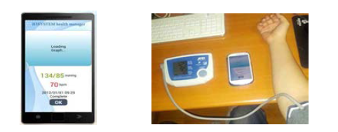 혈압 측정 UI, 실제 혈압 측정 사진