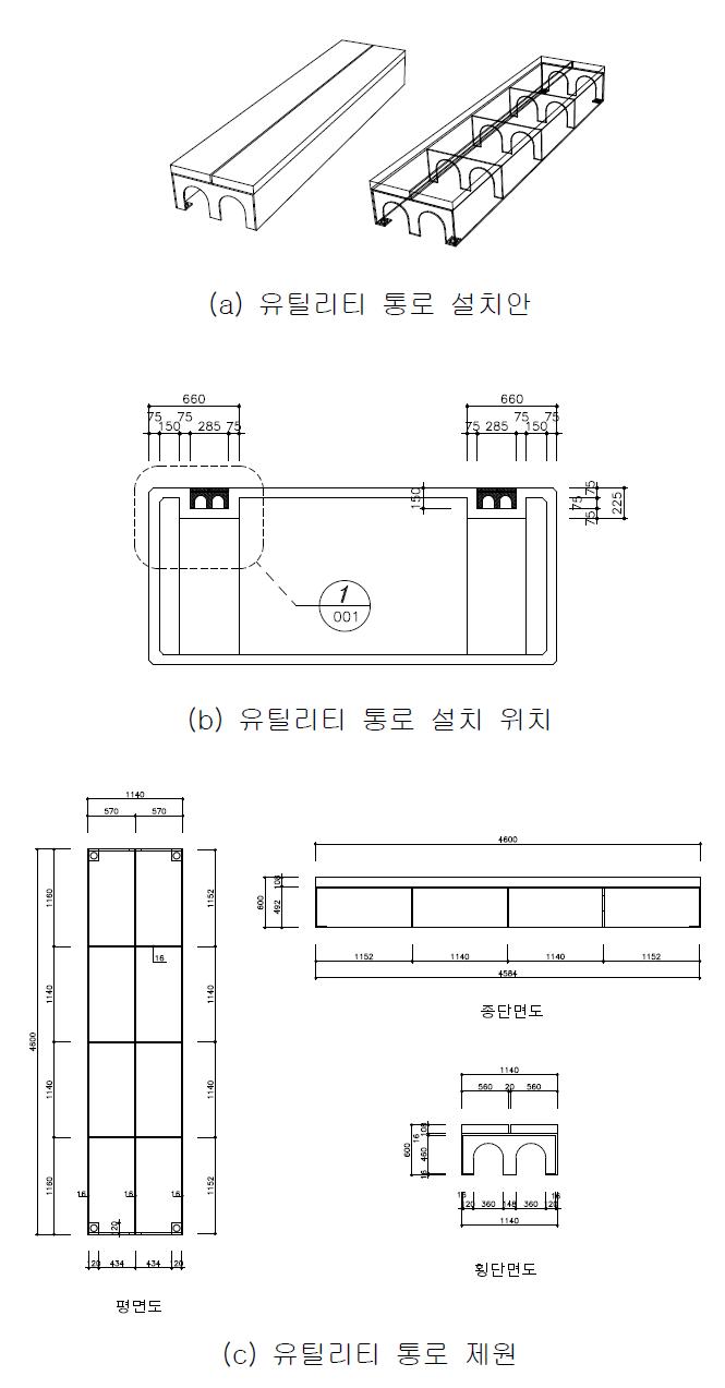 유틸리티 통로 설치안 제원