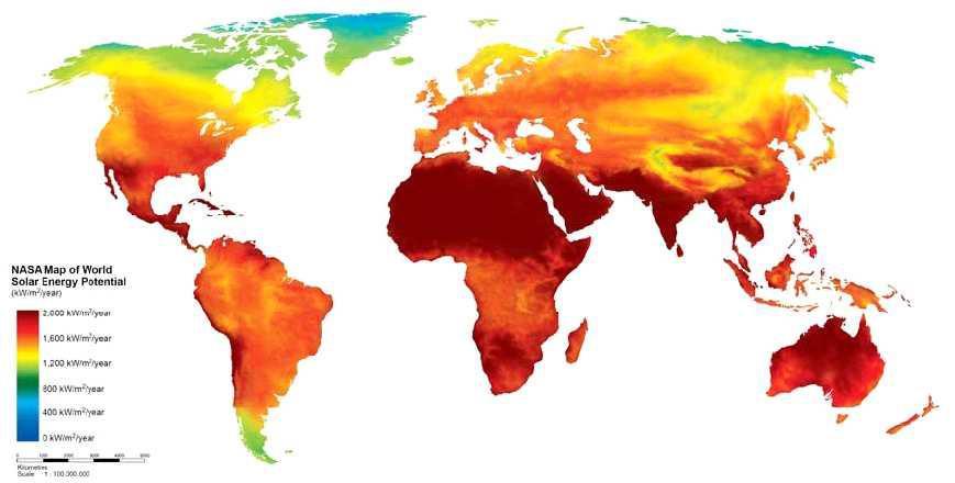 세계의 태양광발전 잠재량